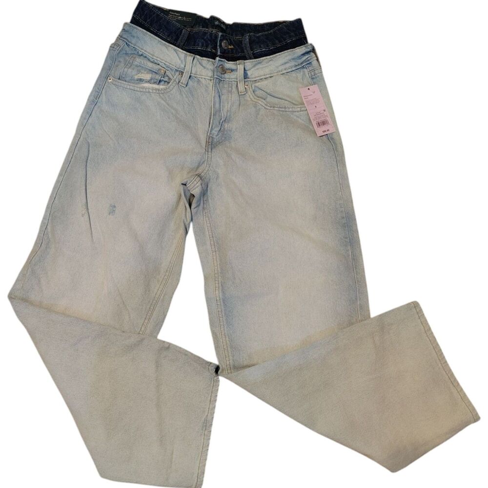 Wild Fable Removable 2nd Waist Mid-rise '90s Relaxed Straight Blue Jeans Size 6